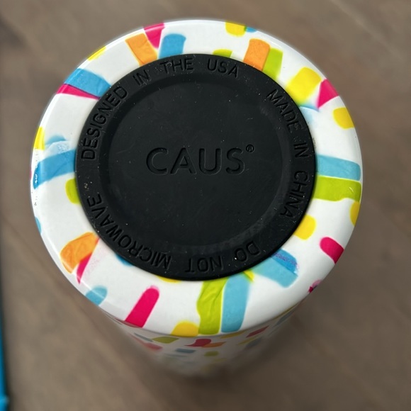 CAUS Insulated Drink Tumbler Thermos Confetti Rainbow Straws ALL SHE WROTE NOTES - Picture 3 of 6